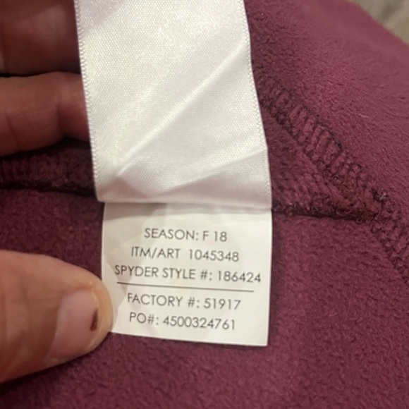 Spyder Endure Full Zip Mid Weight Stryke Fleece Jacket in Wine Purple Red Sz XL - Picture 7 of 13